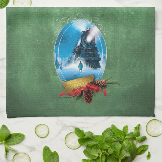 Der Polarexpress | Holiday Gerahmt Train Anreise Geschirrtuch (Gefaltet)