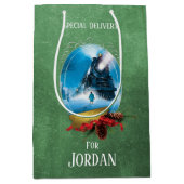 Der Polarexpress | Holiday Gerahmt Train Anreise Mittlere Geschenktüte (Vorderseite)