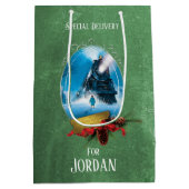 Der Polarexpress | Holiday Gerahmt Train Anreise Mittlere Geschenktüte (Rückseite)