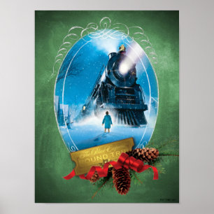 Der Polarexpress Holiday Gerahmt Train Anreise Poster