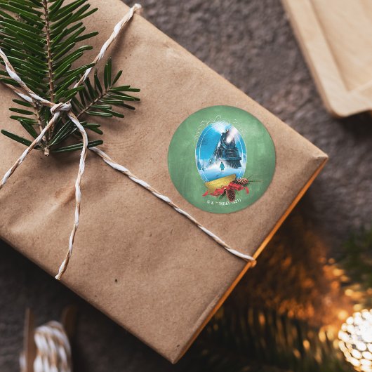 Der Polarexpress | Holiday Gerahmt Train Anreise Runder Aufkleber