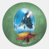Der Polarexpress | Holiday Gerahmt Train Anreise Runder Aufkleber (Vorderseite)