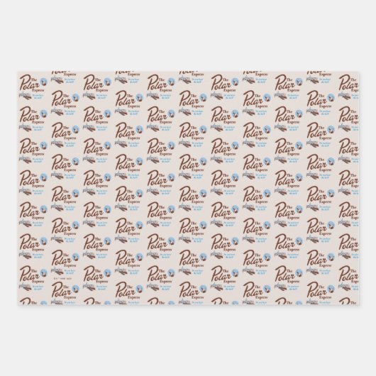 Der Polarexpress | "Hörst du die Glocke" Retro Geschenkpapier Set (Vorderseite)