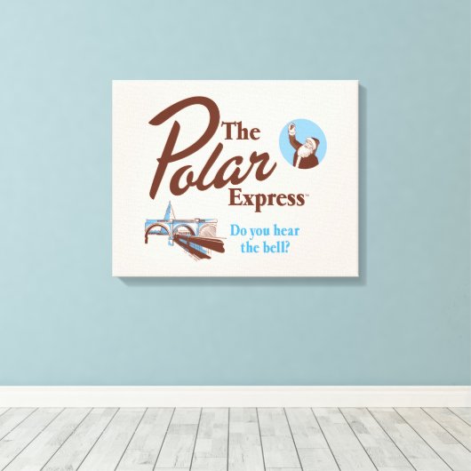 Der Polarexpress | "Hörst du die Glocke" Retro Leinwanddruck (Insitu (Holzboden))