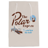 Der Polarexpress | "Hörst du die Glocke" Retro Mittlere Geschenktüte (Vorderseite)