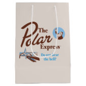 Der Polarexpress | "Hörst du die Glocke" Retro Mittlere Geschenktüte (Rückseite)