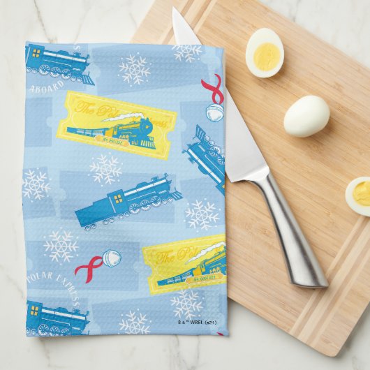 Der Polarexpress | Muster für Rückzug und Fahrsche Geschirrtuch (Viertel Falte)