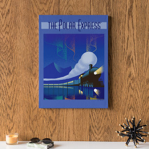 Der Polarexpress   Northern Lights Vintage Travel Leinwanddruck
