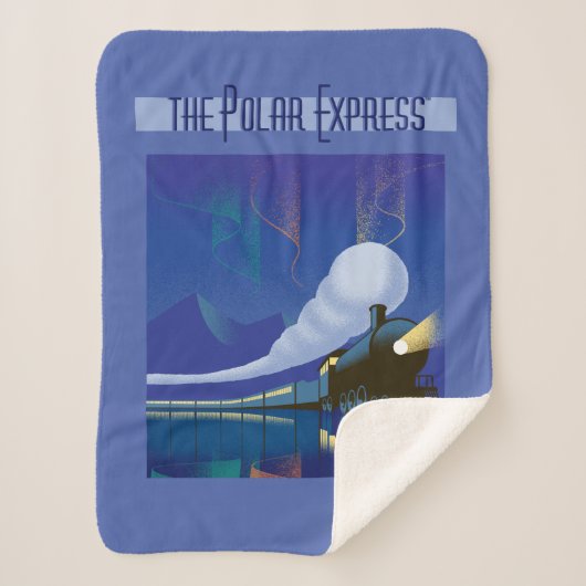 Der Polarexpress | Northern Lights Vintage Travel Sherpadecke (Vorderseite)