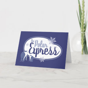 Der Polarexpress   Retro Grafik von Eisbären Feiertagskarte