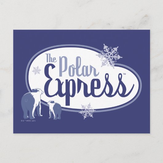 Der Polarexpress | Retro Graphic Feiertagspostkarte (Vorderseite)