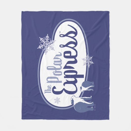 Der Polarexpress | Retro Graphic Polar Bears Fleecedecke (Vorderseite)