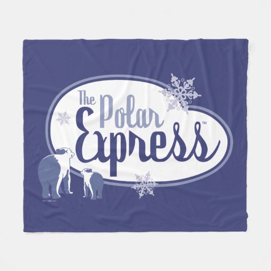 Der Polarexpress | Retro Graphic Polar Bears Fleecedecke (Vorderseite (Horizontal))