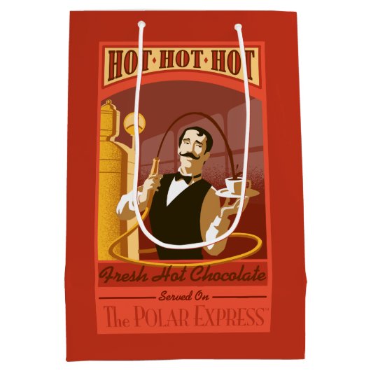 Der Polarexpress | Vintage Schokolade Mittlere Geschenktüte (Rückseite)