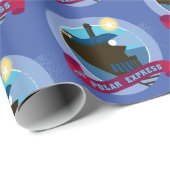 Der Polarexpress | VINTAGES ABZEICHEN Geschenkpapier (Rolleneckpunkt)