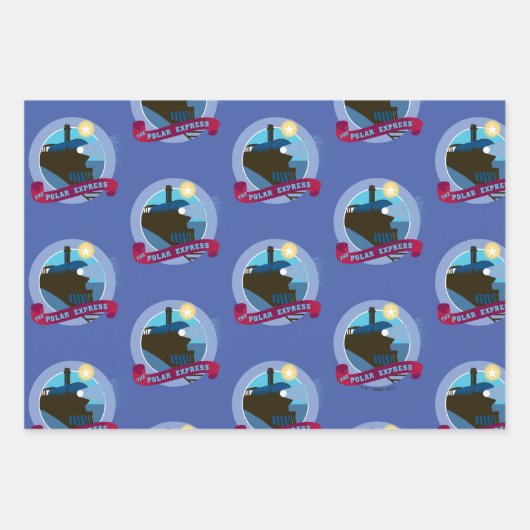 Der Polarexpress | Vintages Abzeichen Geschenkpapier Set (Vorderseite 3)