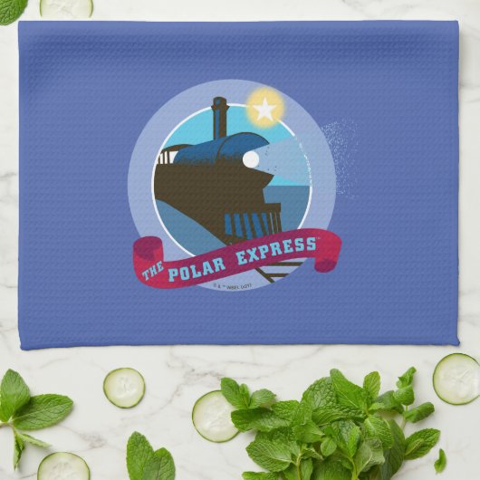 Der Polarexpress | Vintages Abzeichen Geschirrtuch (Gefaltet)