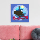 Der Polarexpress | VINTAGES ABZEICHEN Leinwanddruck (Insitu (Wohnzimmer))