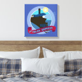 Der Polarexpress | VINTAGES ABZEICHEN Leinwanddruck (Insitu (Schlafzimmer))