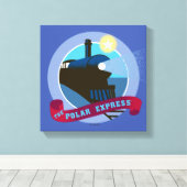 Der Polarexpress | VINTAGES ABZEICHEN Leinwanddruck (Insitu (Holzboden))