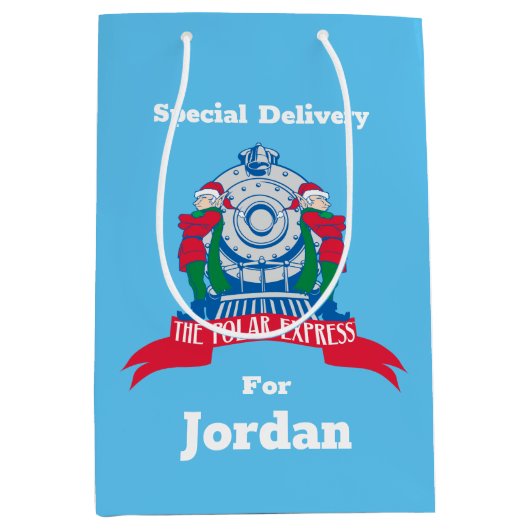 Der Polarexpress | Vom Zug Stehende Elfen Mittlere Geschenktüte (Vorderseite)