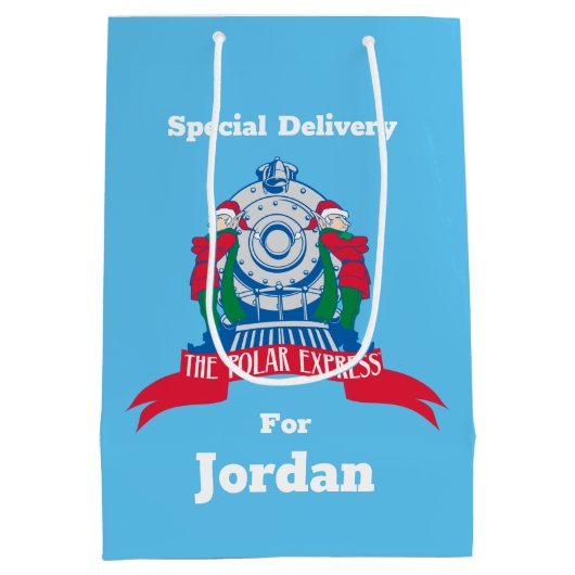 Der Polarexpress | Vom Zug Stehende Elfen Mittlere Geschenktüte (Rückseite)