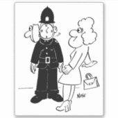 Der Polizist hat den Cartoon der Uhr. Aufkleber (Vorderseite)