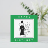 Der Polizist hat den Cartoon der Uhr. Karte (Stehend Vorderseite)