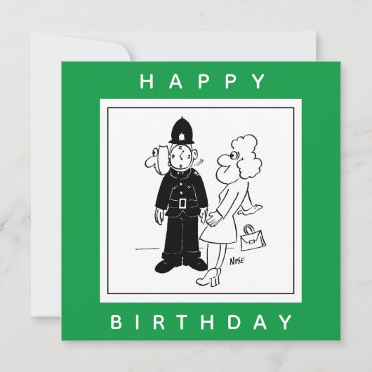 Der Polizist hat den Cartoon der Uhr. Karte (Vorderseite)