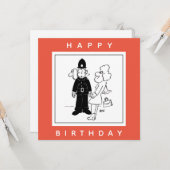 Der Polizist hat den Cartoon der Uhr. Karte (Vorderseite/Rückseite Beispiel)