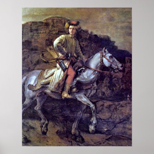 Der polnische Rider von Rembrandt Harmenszoon van  Poster (Vorne)