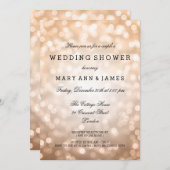 Der Polterabend-Kupfer-Glitzer-Lichter des Paares Einladung (Vorne/Hinten)