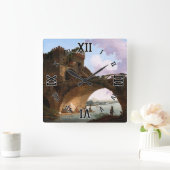 Der Ponte Salario von Hubert Robert Quadratische Wanduhr (Zuhause)