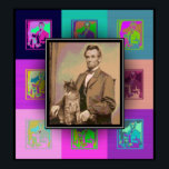 Der Pop Art Abraham Lincoln und seine Katze "Dixie Poster<br><div class="desc">Lincoln liebte Katzen. "Dixie ist klüger als mein ganzes Kabinett",  sagte er. "Und außerdem redet sie nicht zurück!" Um Lincolns bunter Persönlichkeit zu begleiten,  haben wir dem Portrait ein Pop Art Motiv hinzugefügt.</div>
