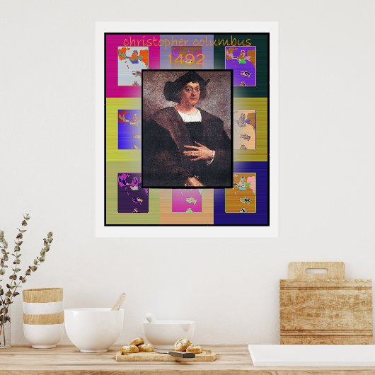 Der Pop Art Christopher Columbus Poster (Küche)