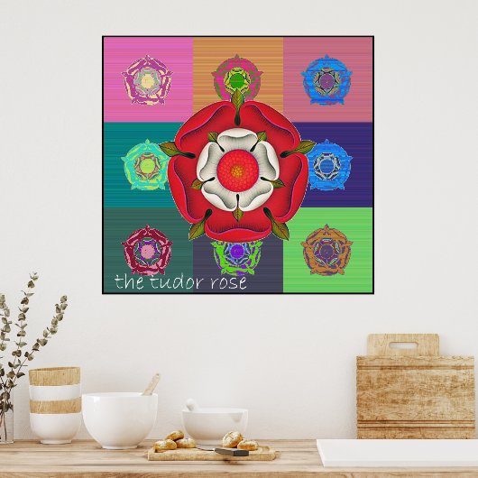 Der Pop Art Tudor Rose Poster (Küche)