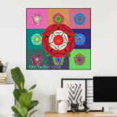 Der Pop Art Tudor Rose Poster (Heimbüro)