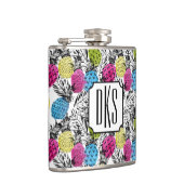 Der Pop-Kunst-Ananas-und Palmblatt-| Monogramm Flachmann (Rechts)
