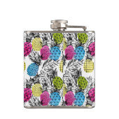 Der Pop-Kunst-Ananas-und Palmblatt-| Monogramm Flachmann (Rückseite)
