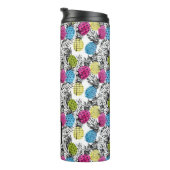 Der Pop-Kunst-Ananas-und Palmblatt-| Monogramm Thermosbecher (Nach rechts gedreht)