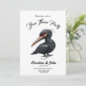 Der Portalwächter – Fantasy-Vogel Einladung (Stehend Vorderseite)