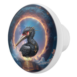 Der Portalwächter – Fantasy-Vogel Keramikknauf