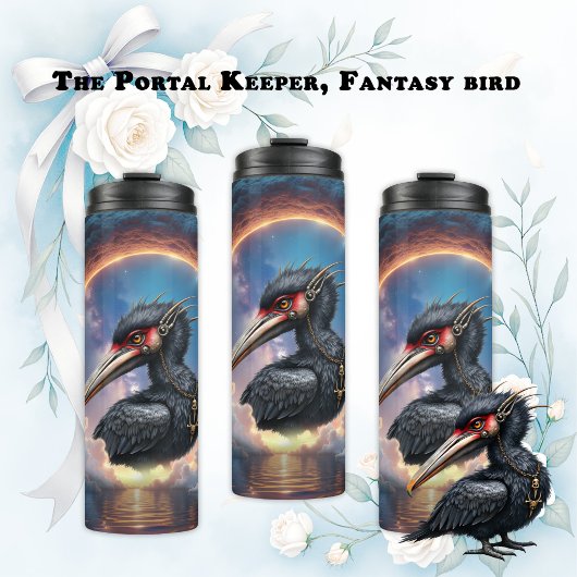Der Portalwächter – Fantasy-Vogel Thermosbecher