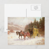 Der Post Coach im Schnee Postkarte (Vorne/Hinten)