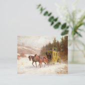 Der Post Coach im Schnee Postkarte (Stehend Vorderseite)