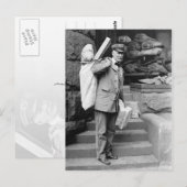Der Postbote auf der Post Postkarte (Vorne/Hinten)