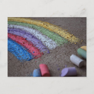 Der Pot des Goldes am Ende des Regenbogens, Chalk Postkarte