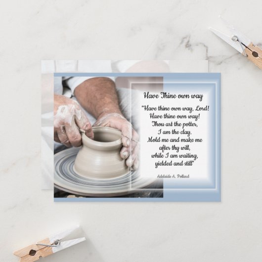 Der Potter am Arbeitsplatz Karte (Vorderseite/Rückseite Beispiel)