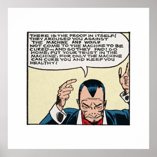 Der Power der Comic für die maschinelle Retro-Auße Poster (Vorne)