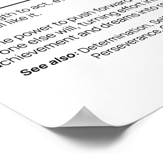 Der Power der Disziplin Poster (Ecke)